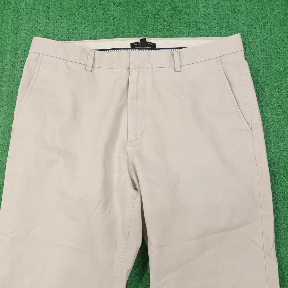 Banana Republic Aiden Chino Pants Mens 35x30 Beige‎ Regular Fit Cotton Casual